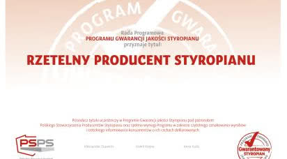 Pierwsze Rzetelne Firmy w Programie Gwarancji Jakości Styropianu